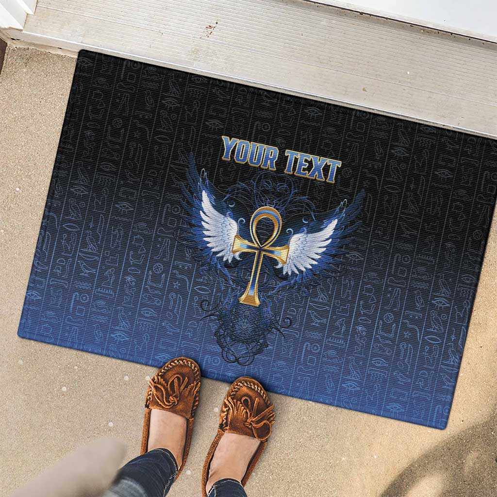Personalised Egyptian Ankh Rubber Doormat Egypt Hieroglyphs Pattern