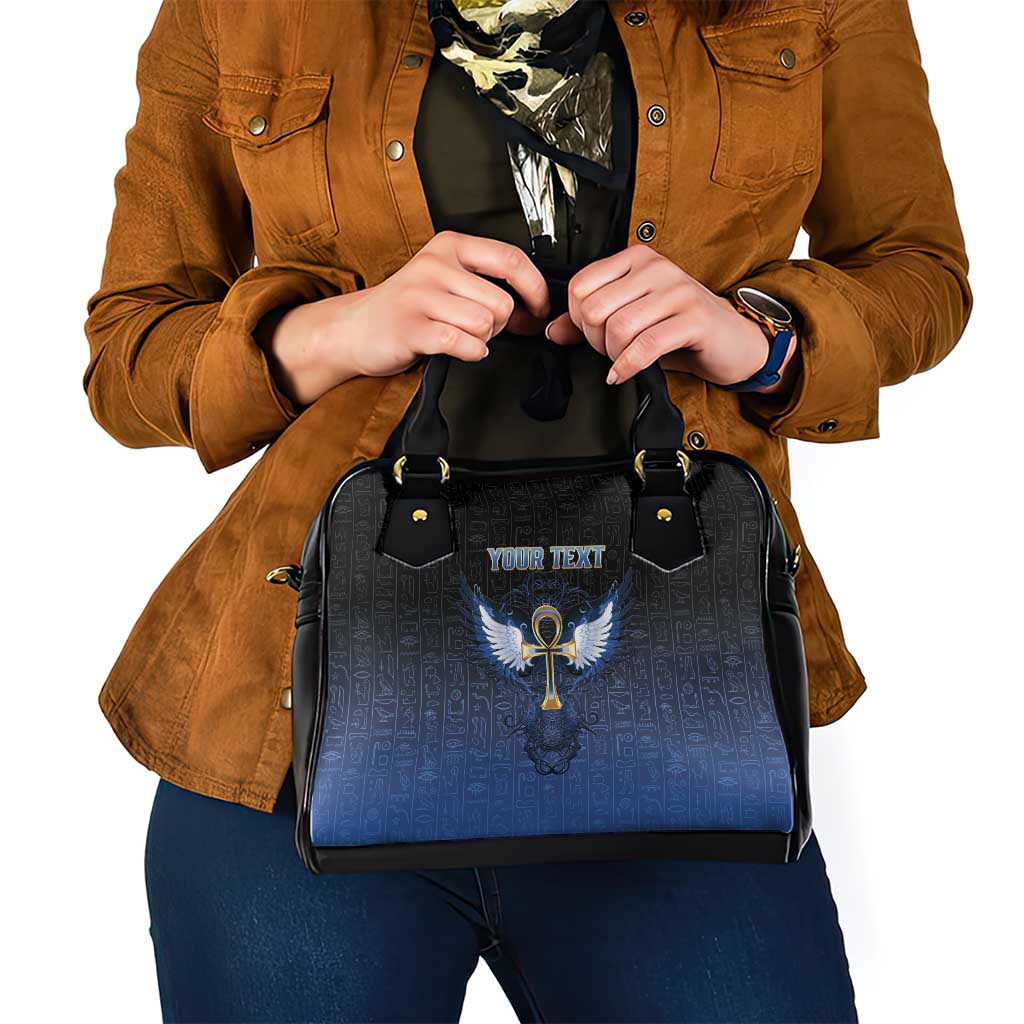 Personalised Egyptian Ankh Shoulder Handbag Egypt Hieroglyphs Pattern
