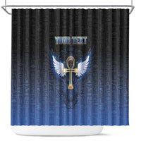 Personalised Egyptian Ankh Shower Curtain Egypt Hieroglyphs Pattern