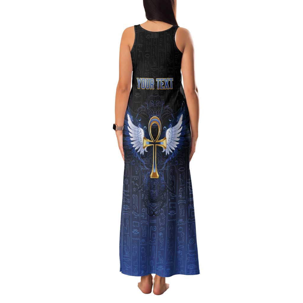 Personalised Egyptian Ankh Tank Maxi Dress Egypt Hieroglyphs Pattern