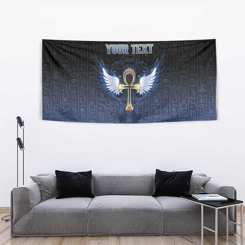 Personalised Egyptian Ankh Tapestry Egypt Hieroglyphs Pattern