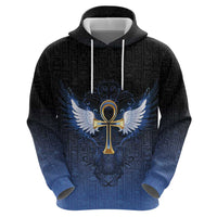 Personalised Egyptian Ankh Zip Hoodie Egypt Hieroglyphs Pattern