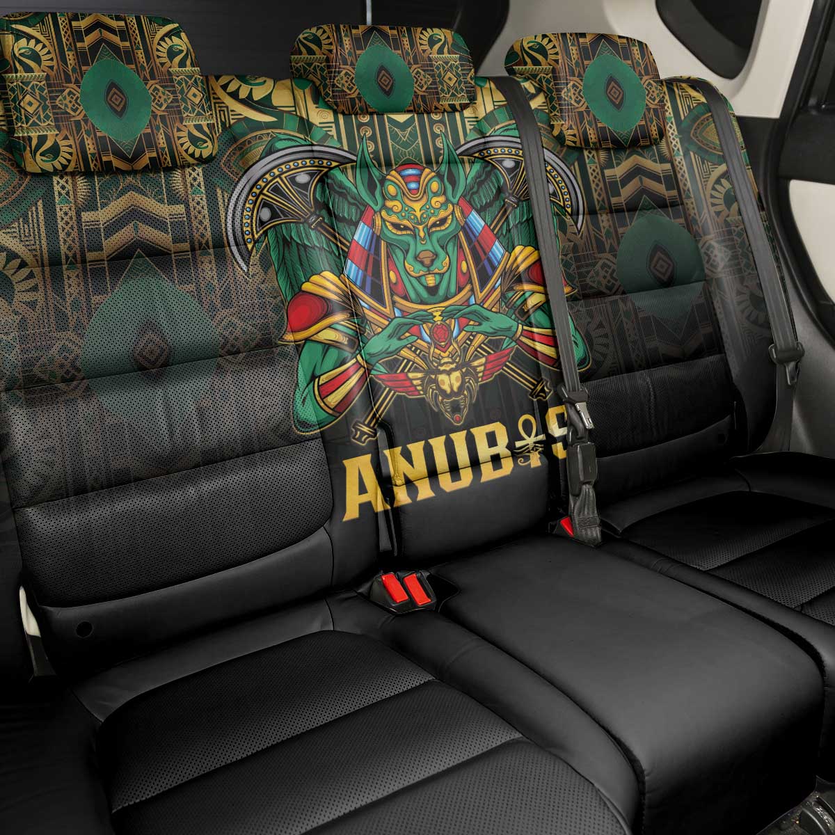 Egypt Anubis Back Car Seat Cover Golden Ancient Egypt Pattern