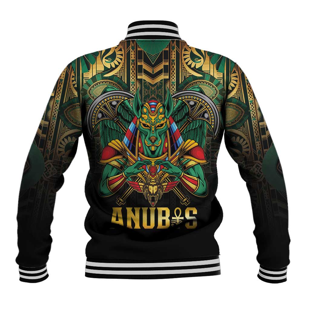 Egypt Anubis Baseball Jacket Golden Ancient Egypt Pattern