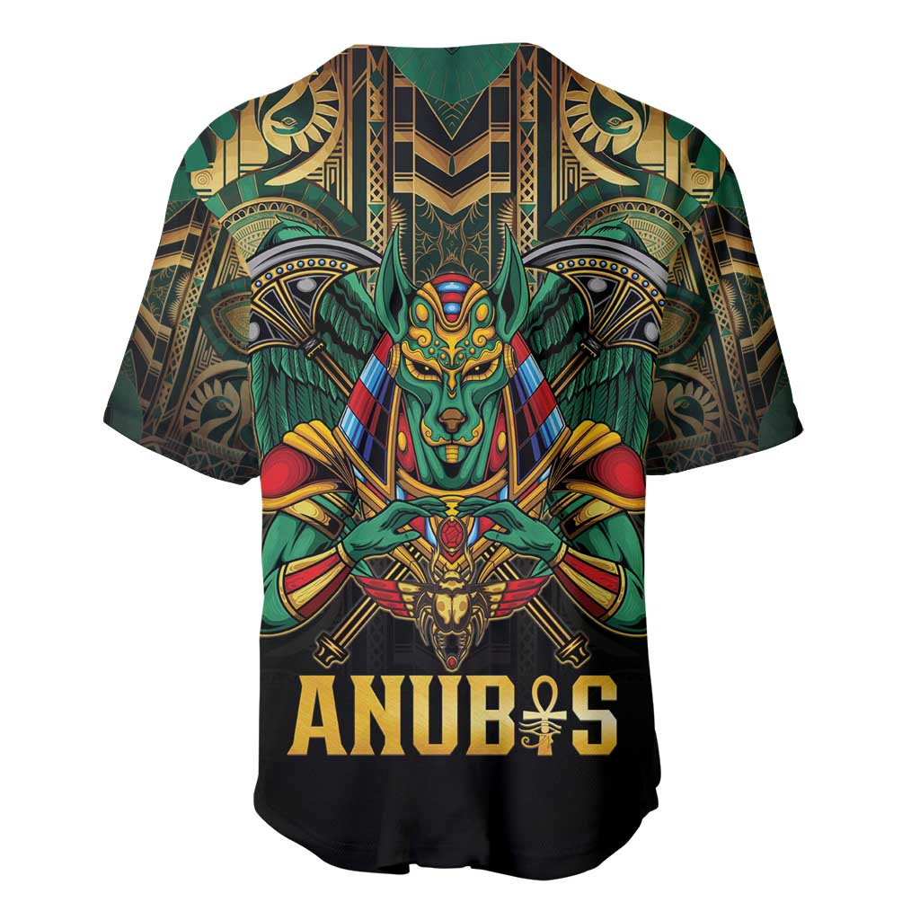 Egypt Anubis Baseball Jersey Golden Ancient Egypt Pattern