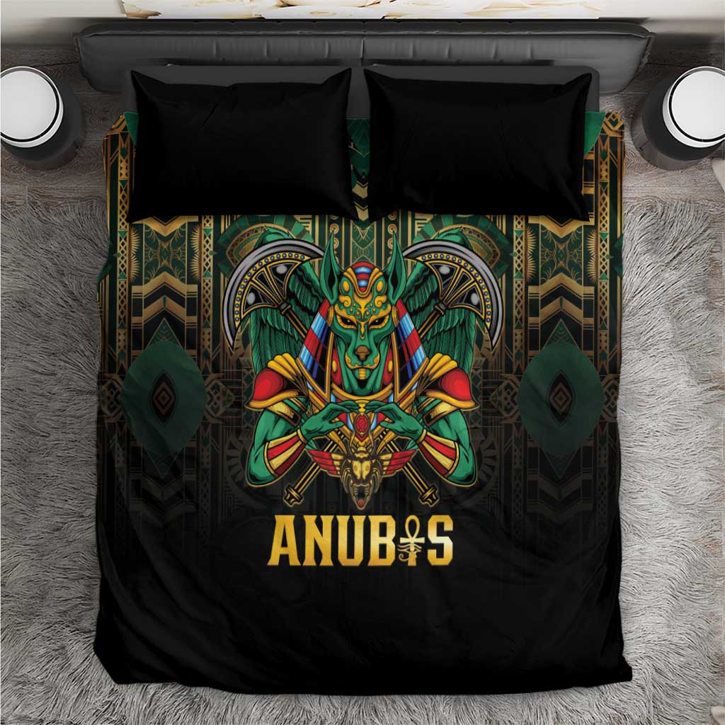 Egypt Anubis Bedding Set Golden Ancient Egypt Pattern