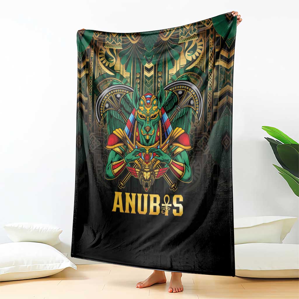 Egypt Anubis Blanket Golden Ancient Egypt Pattern