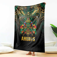 Egypt Anubis Blanket Golden Ancient Egypt Pattern