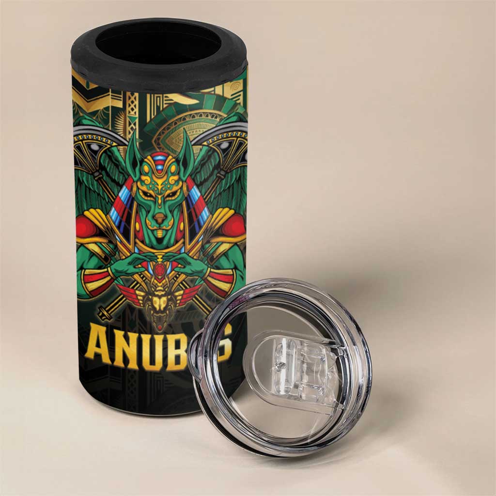 Egypt Anubis 4 in 1 Can Cooler Tumbler Golden Ancient Egypt Pattern
