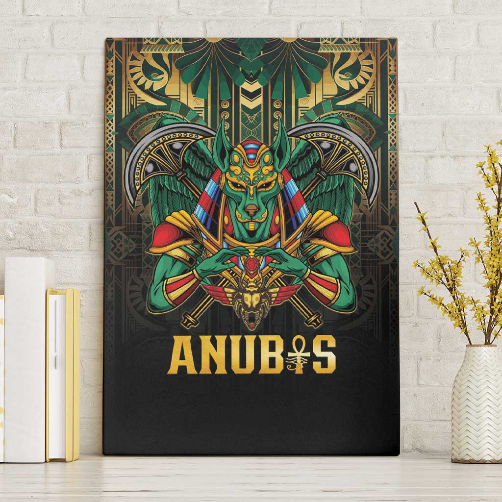 Egypt Anubis Canvas Wall Art Golden Ancient Egypt Pattern