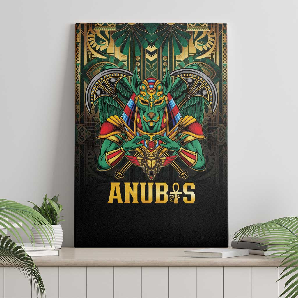Egypt Anubis Canvas Wall Art Golden Ancient Egypt Pattern