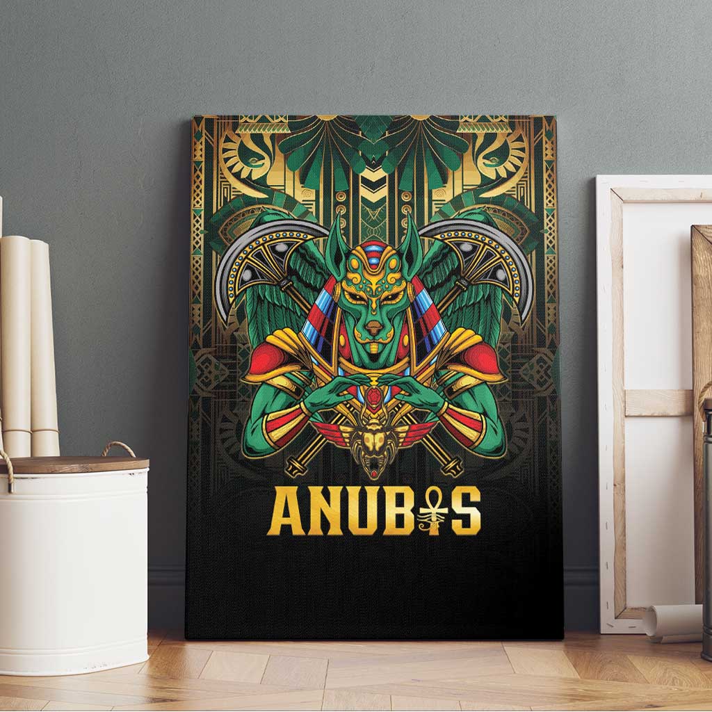 Egypt Anubis Canvas Wall Art Golden Ancient Egypt Pattern