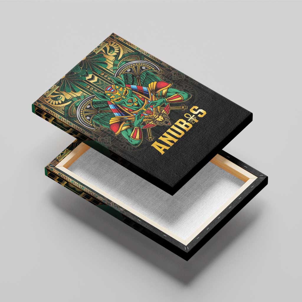 Egypt Anubis Canvas Wall Art Golden Ancient Egypt Pattern