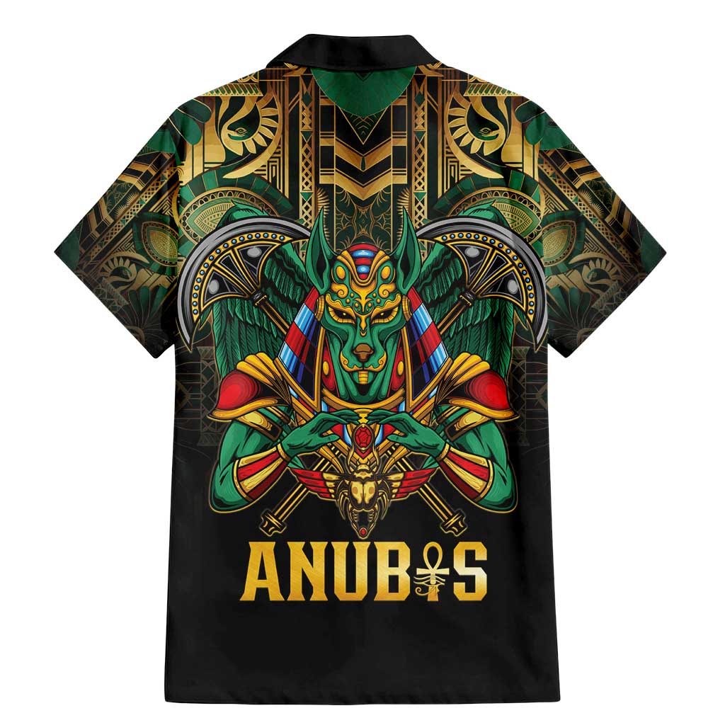 Egypt Anubis Family Matching Mermaid Dress and Hawaiian Shirt Golden Ancient Egypt Pattern