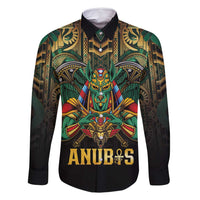 Egypt Anubis Family Matching Mermaid Dress and Hawaiian Shirt Golden Ancient Egypt Pattern