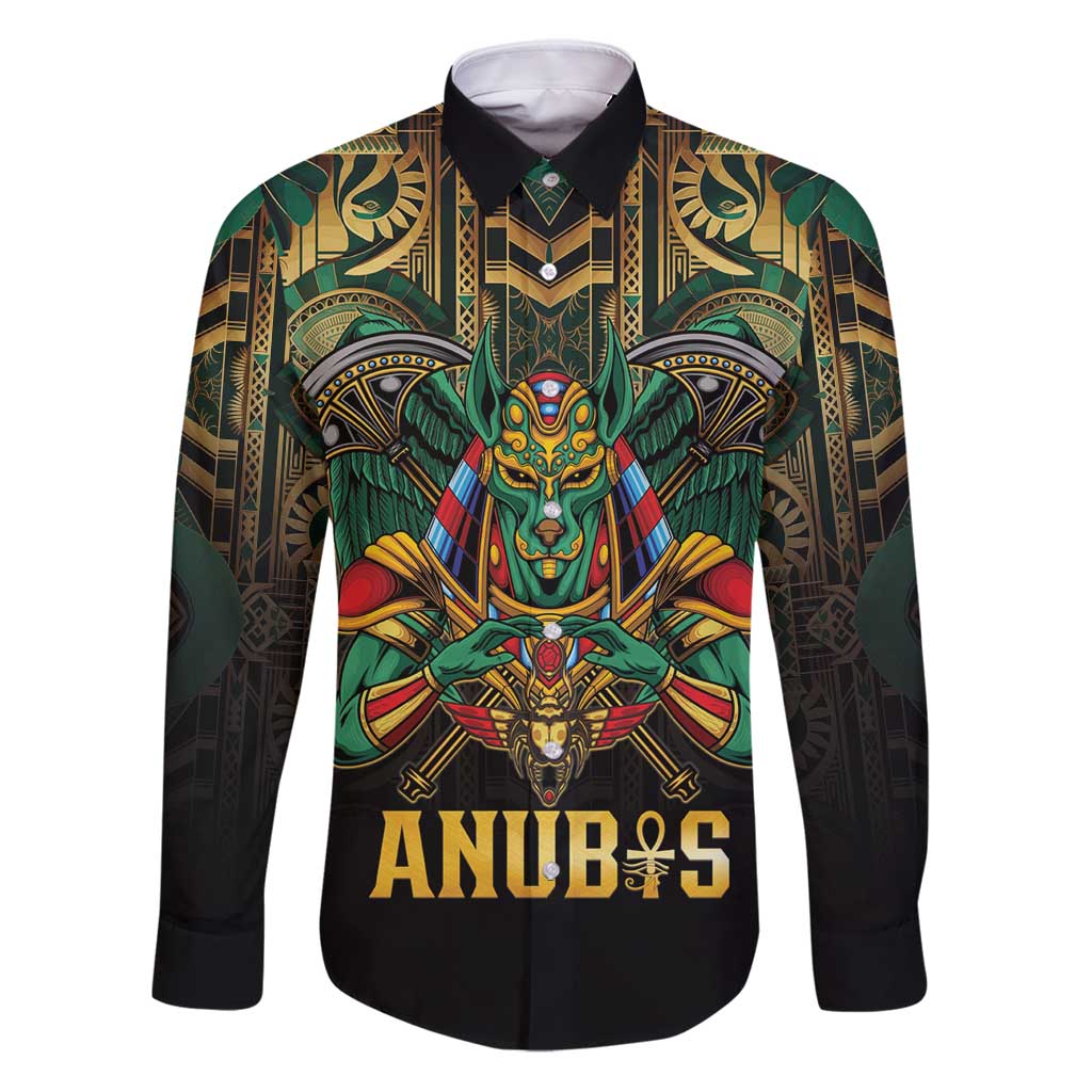 Egypt Anubis Family Matching Puletasi and Hawaiian Shirt Golden Ancient Egypt Pattern