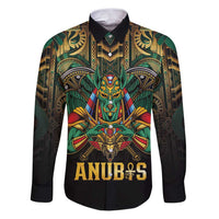 Egypt Anubis Family Matching Puletasi and Hawaiian Shirt Golden Ancient Egypt Pattern