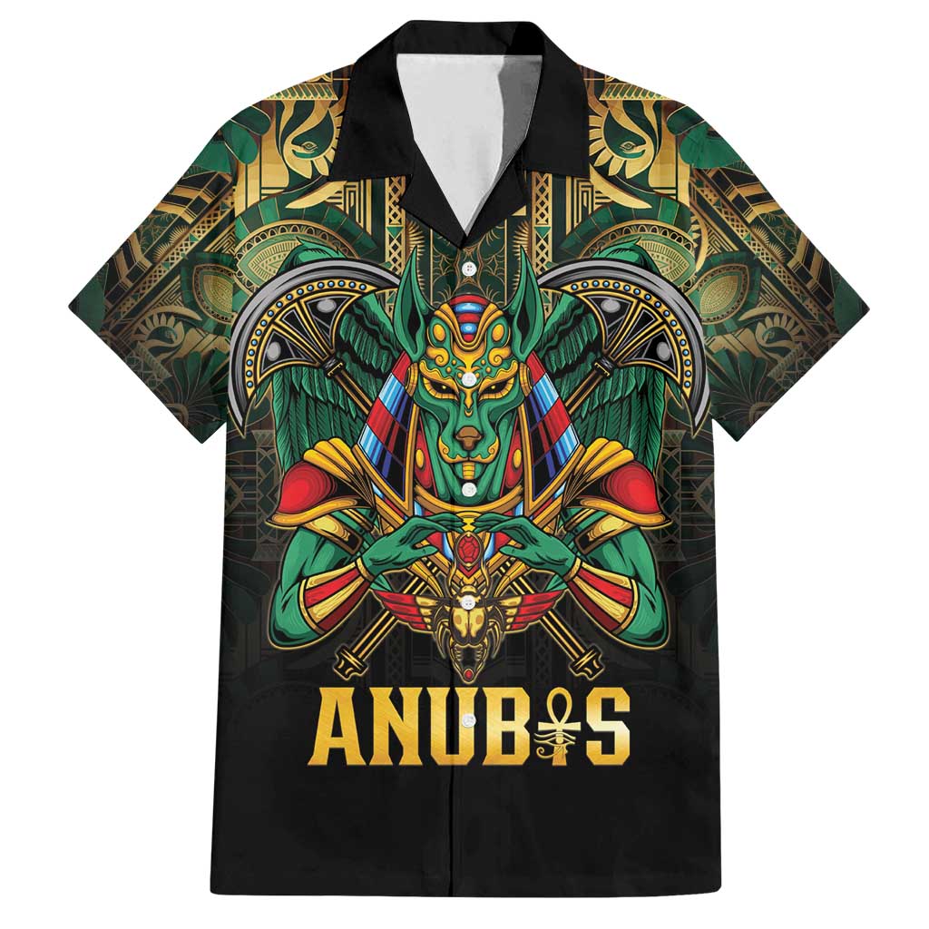 Egypt Anubis Family Matching Summer Maxi Dress and Hawaiian Shirt Golden Ancient Egypt Pattern