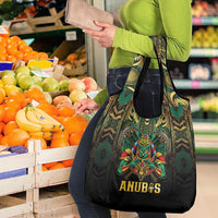 Egypt Anubis Grocery Bag Golden Ancient Egypt Pattern