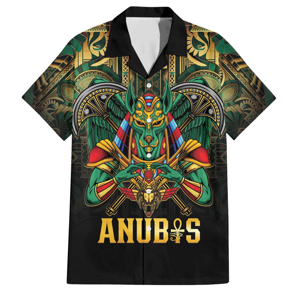 Egypt Anubis Hawaiian Shirt Golden Ancient Egypt Pattern