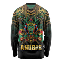 Egypt Anubis Long Sleeve Shirt Golden Ancient Egypt Pattern
