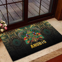 Egypt Anubis Rubber Doormat Golden Ancient Egypt Pattern