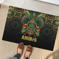 Egypt Anubis Rubber Doormat Golden Ancient Egypt Pattern