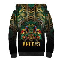 Egypt Anubis Sherpa Hoodie Golden Ancient Egypt Pattern