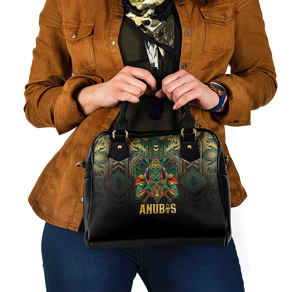 Egypt Anubis Shoulder Handbag Golden Ancient Egypt Pattern