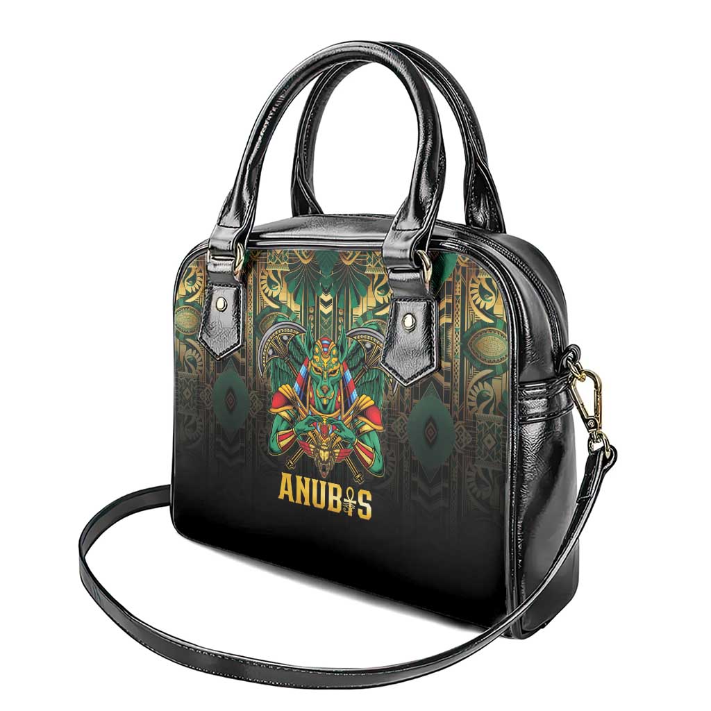Egypt Anubis Shoulder Handbag Golden Ancient Egypt Pattern