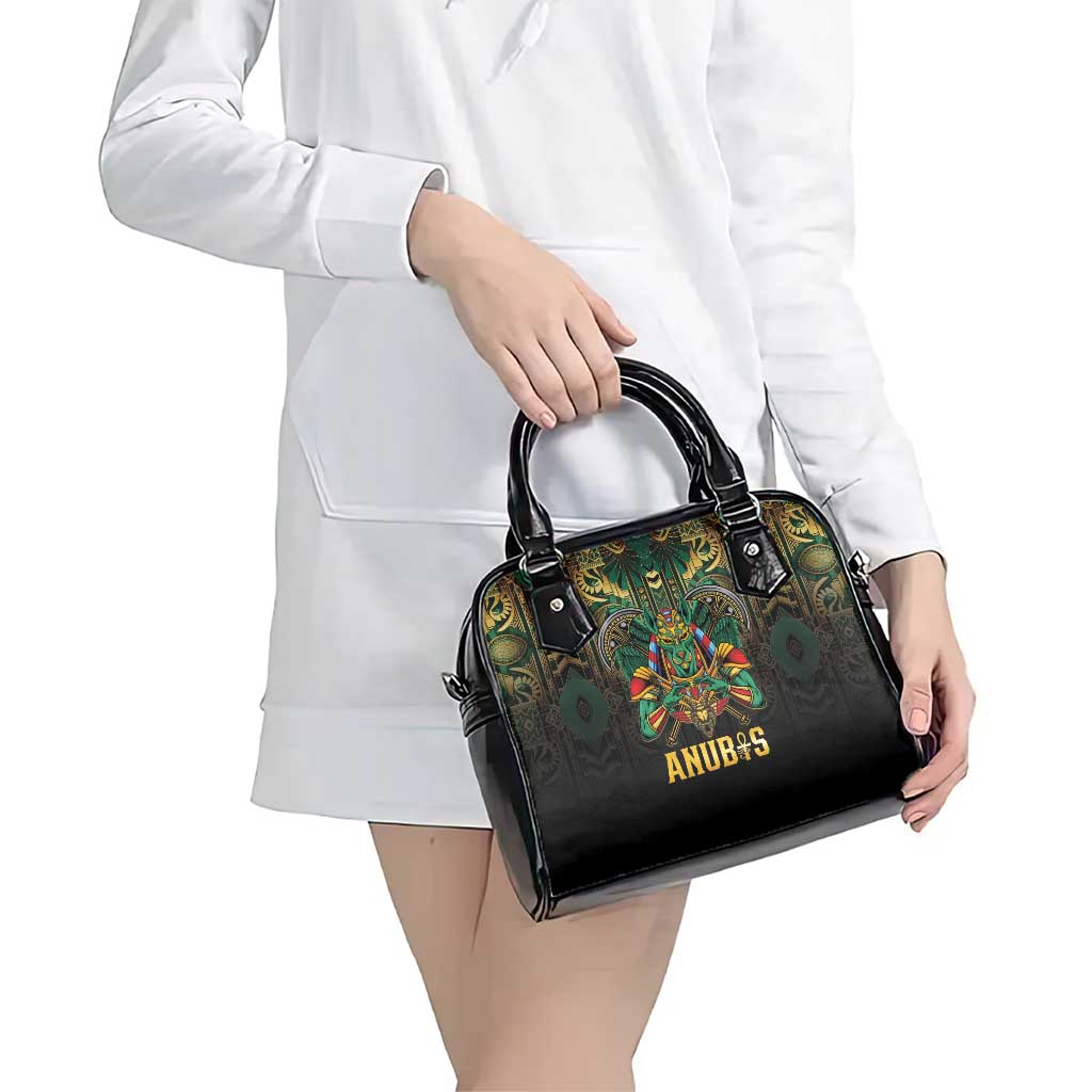 Egypt Anubis Shoulder Handbag Golden Ancient Egypt Pattern