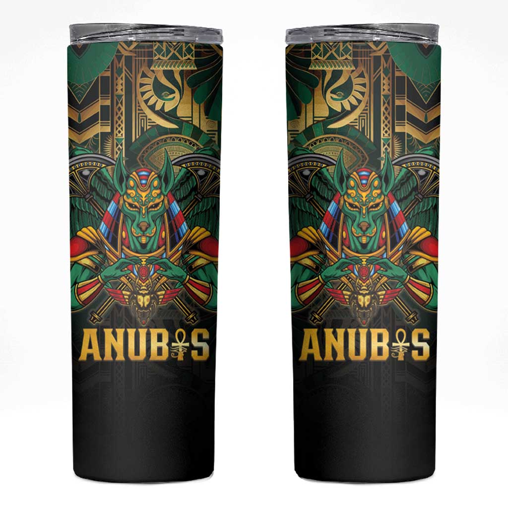 Egypt Anubis Skinny Tumbler Golden Ancient Egypt Pattern