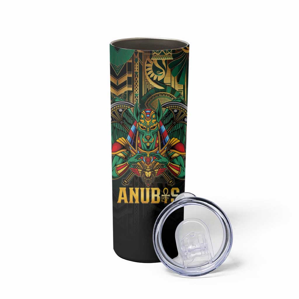 Egypt Anubis Skinny Tumbler Golden Ancient Egypt Pattern