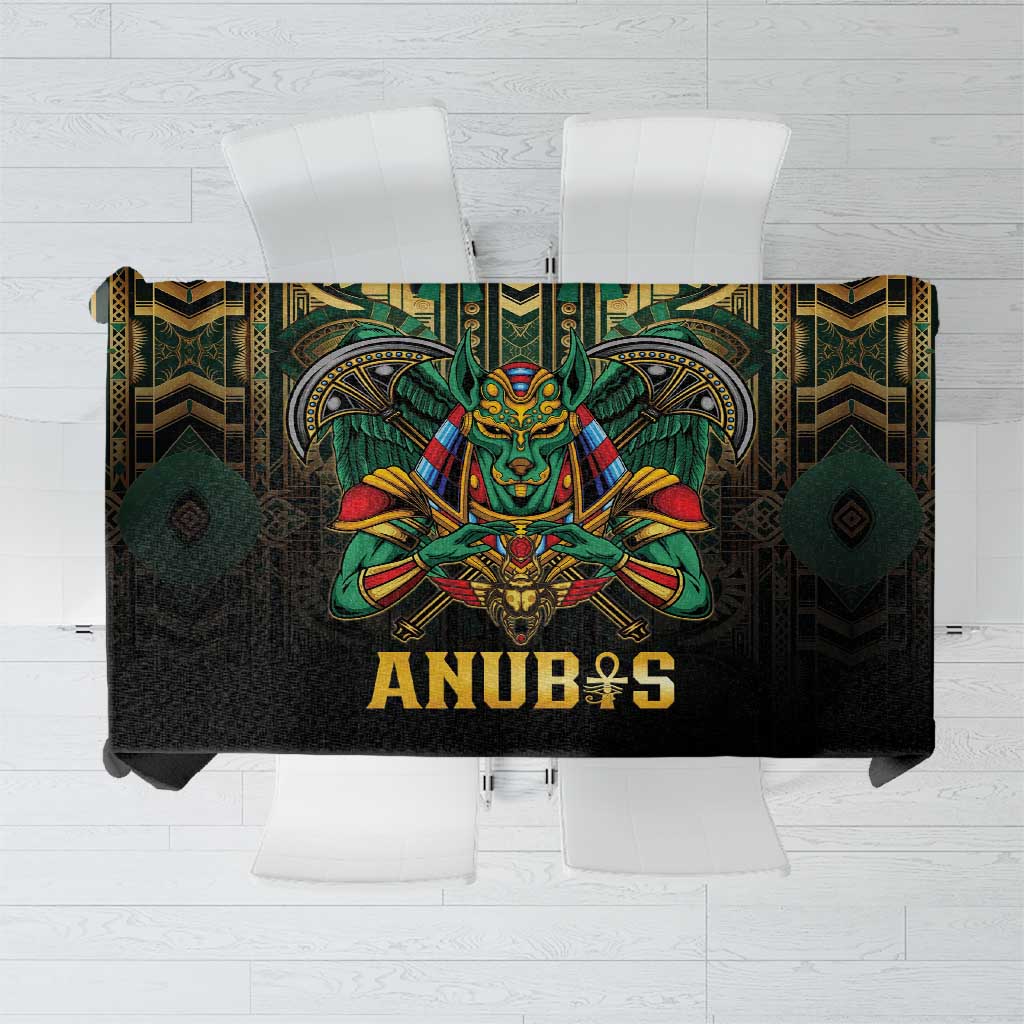 Egypt Anubis Tablecloth Golden Ancient Egypt Pattern