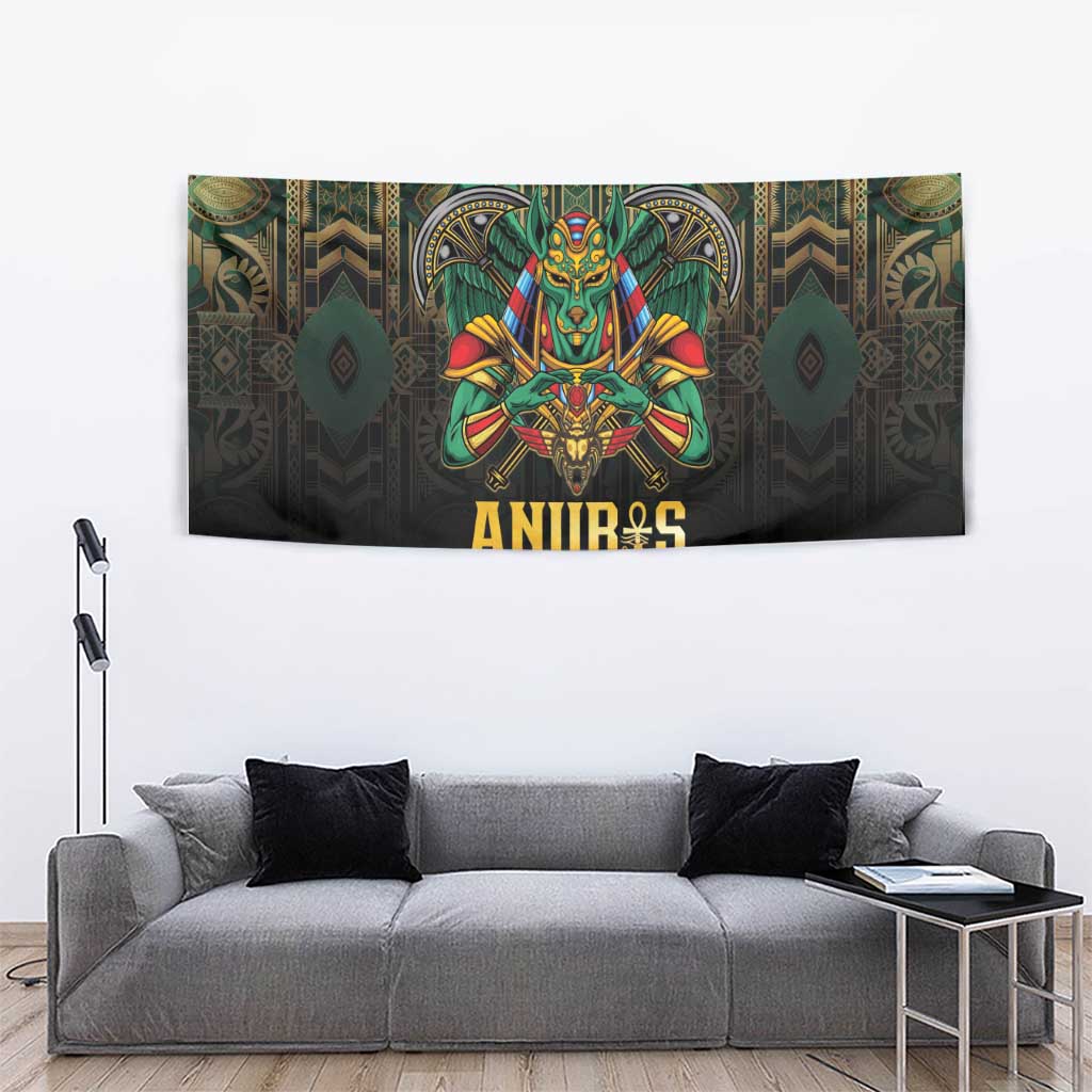 Egypt Anubis Tapestry Golden Ancient Egypt Pattern