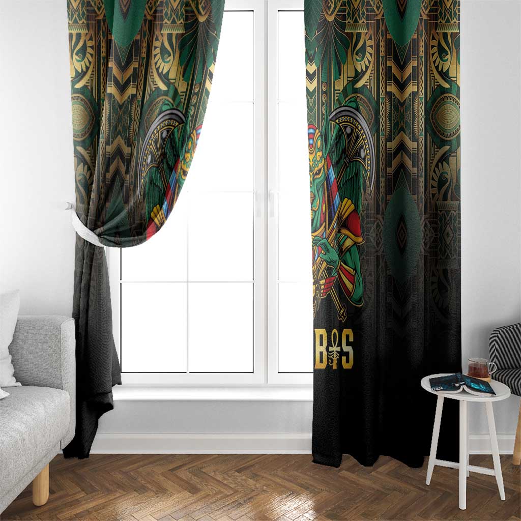Egypt Anubis Window Curtain Golden Ancient Egypt Pattern