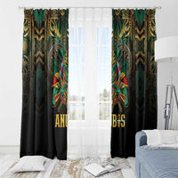 Egypt Anubis Window Curtain Golden Ancient Egypt Pattern