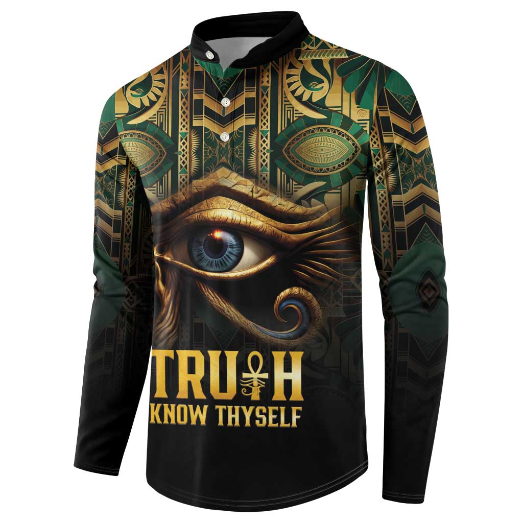 Egypt Eye of Horus Button Sweatshirt Truth Know Thyself