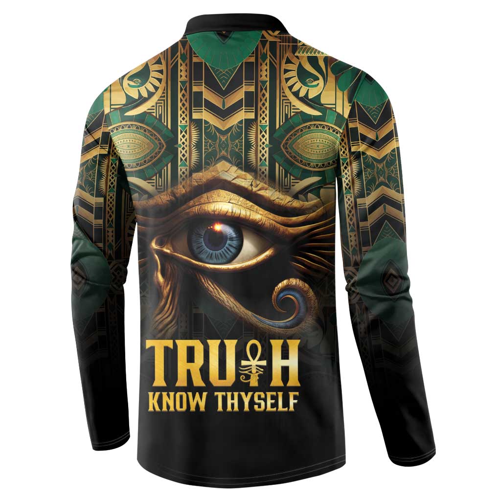 Egypt Eye of Horus Button Sweatshirt Truth Know Thyself