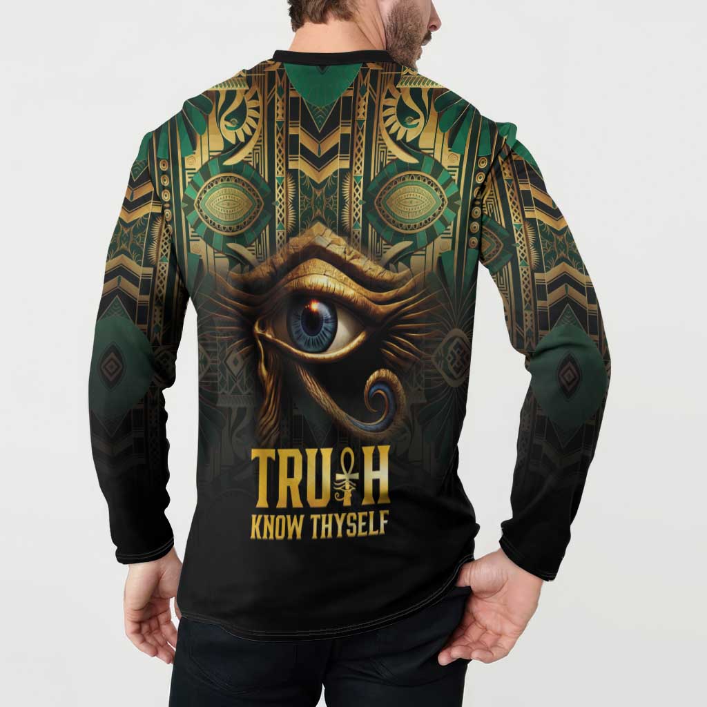 Egypt Eye of Horus Button Sweatshirt Truth Know Thyself