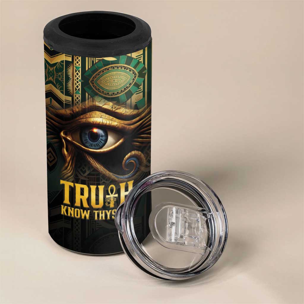 Egypt Eye of Horus 4 in 1 Can Cooler Tumbler Truth Know Thyself