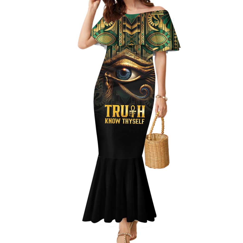 Egypt Eye of Horus Family Matching Mermaid Dress and Hawaiian Shirt Truth Know Thyself