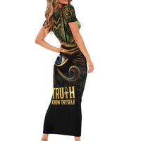 Egypt Eye of Horus Family Matching Short Sleeve Bodycon Dress and Hawaiian Shirt Truth Know Thyself
