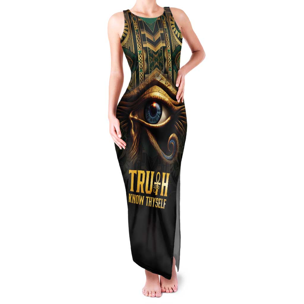 Egypt Eye of Horus Family Matching Tank Maxi Dress and Hawaiian Shirt Truth Know Thyself
