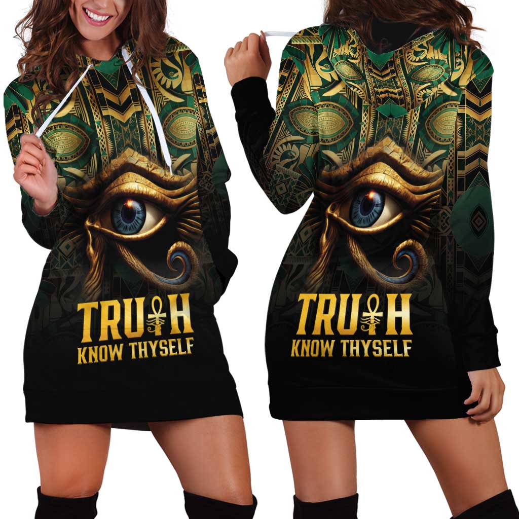 Egypt Eye of Horus Hoodie Dress Truth Know Thyself