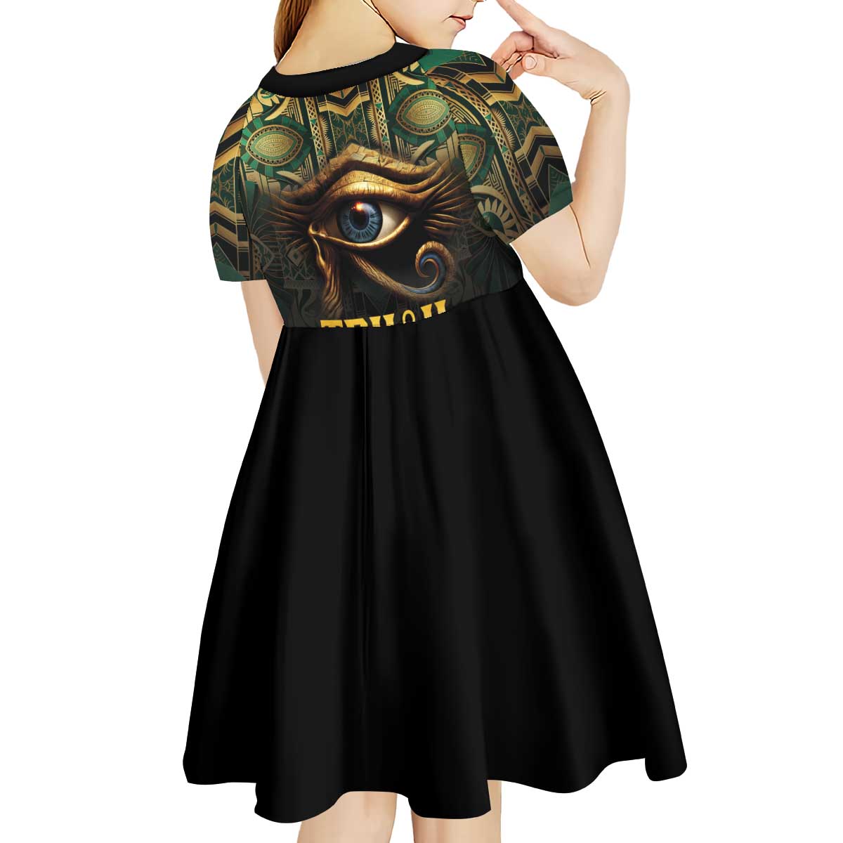 Egypt Eye of Horus Kid Short Sleeve Dress Truth Know Thyself