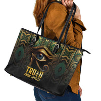 Egypt Eye of Horus Leather Tote Bag Truth Know Thyself