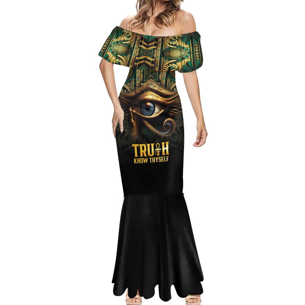 Egypt Eye of Horus Mermaid Dress Truth Know Thyself