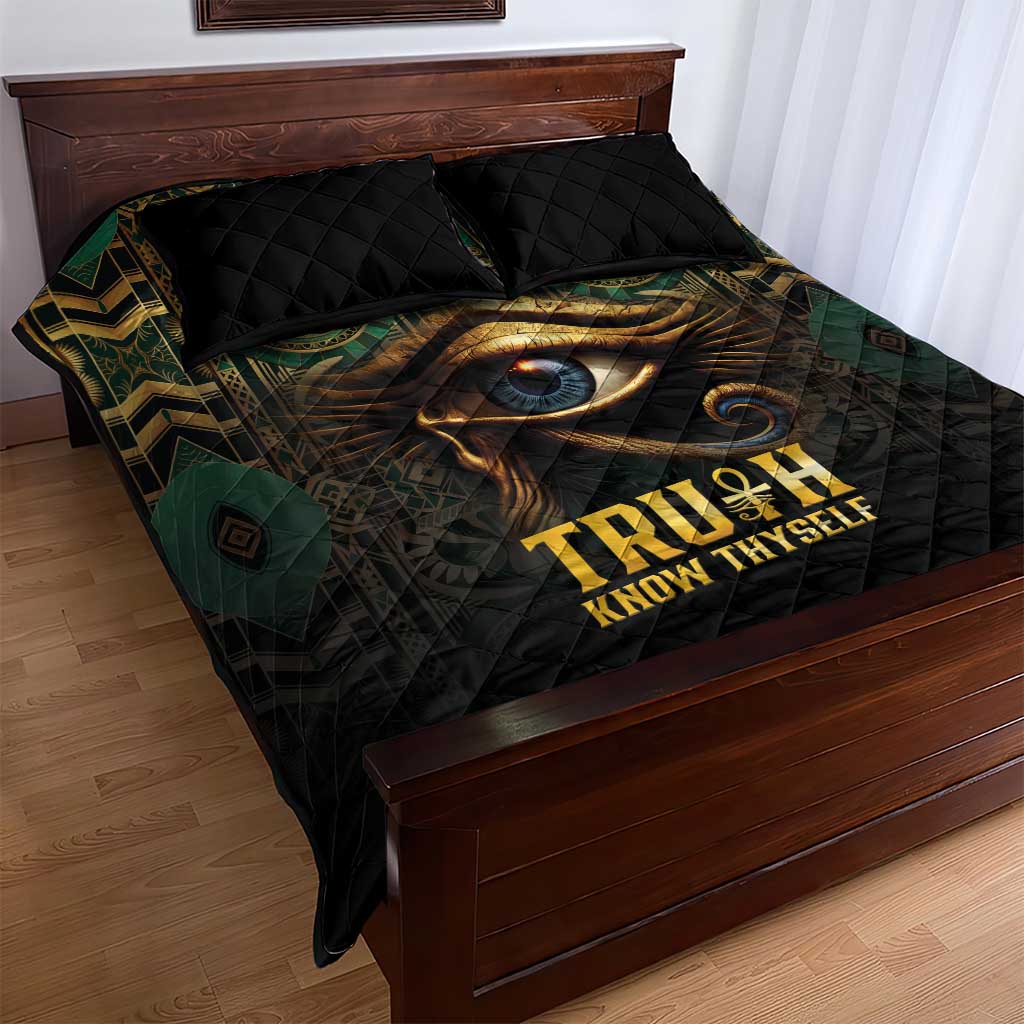 Egypt Eye of Horus Quilt Bed Set Truth Know Thyself
