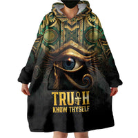 Egypt Eye of Horus Wearable Blanket Hoodie Truth Know Thyself